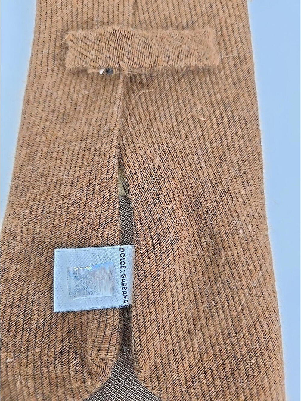 Dolce Gabbana Cravatte Cashmere Silk Knit Neck tie Brown Textured Italy - Picture 5 of 9